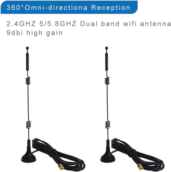 eifagur Dual Band WiFi Antenna 9dbi RP-SMA Male-5