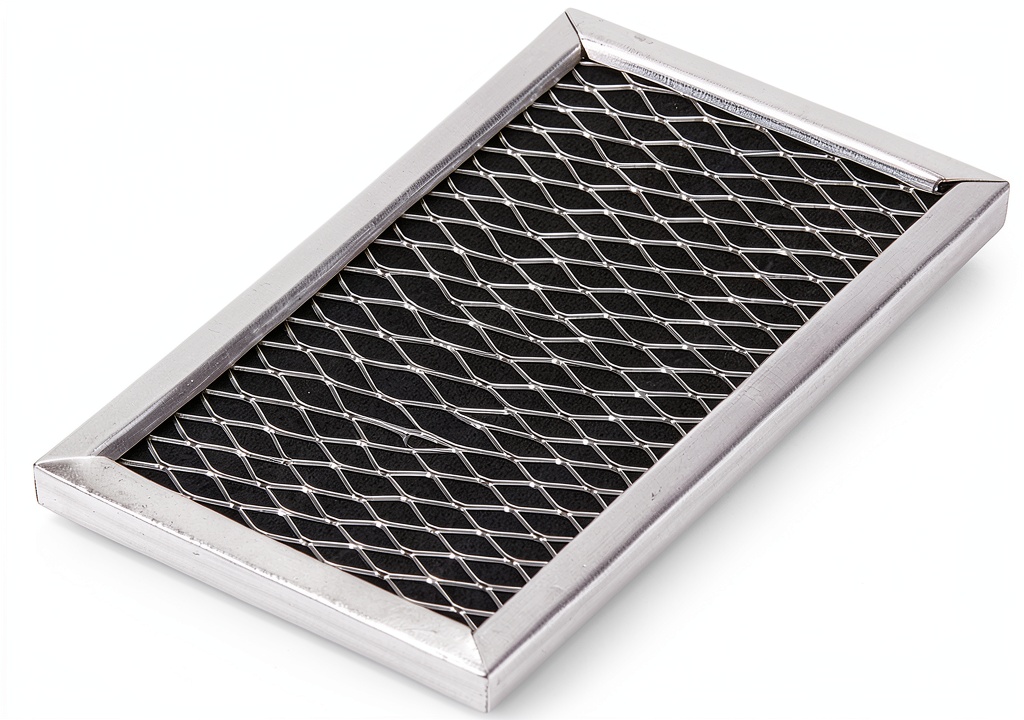 Whirlpool W10892387 filter installed in an over-the-range microwave