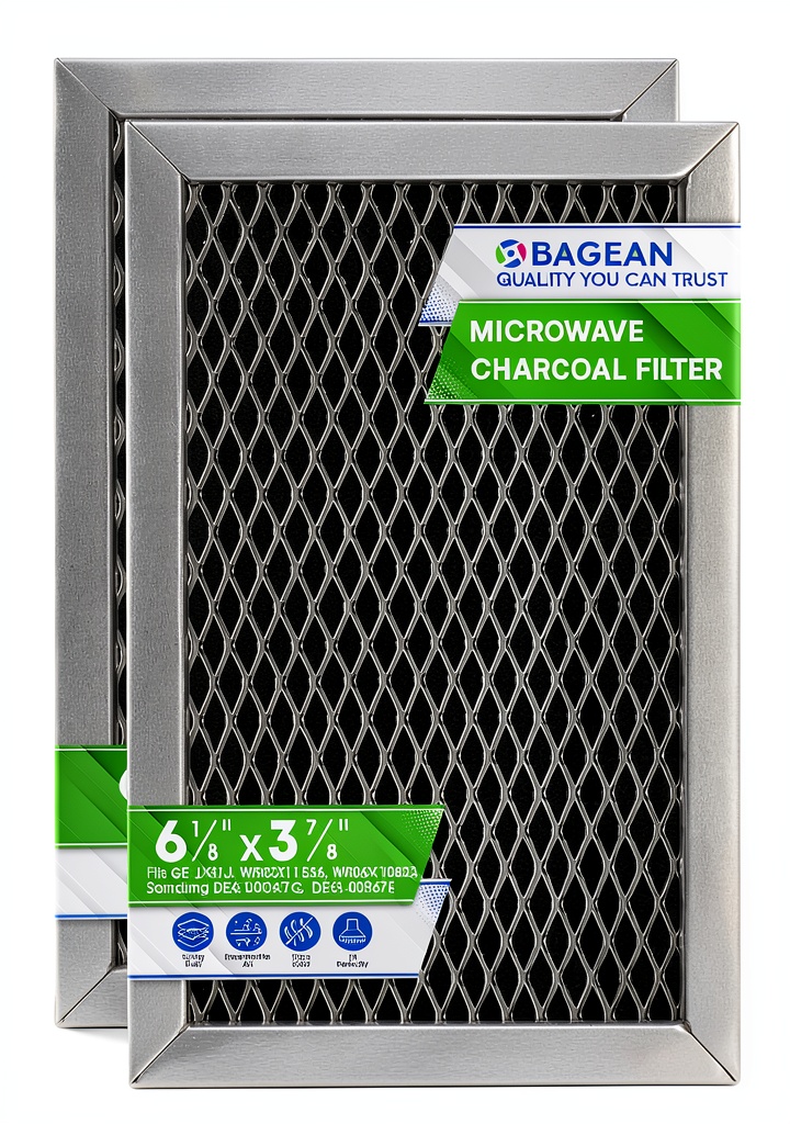 Bagean GE Microwave Charcoal Filter Replacement shown in black color