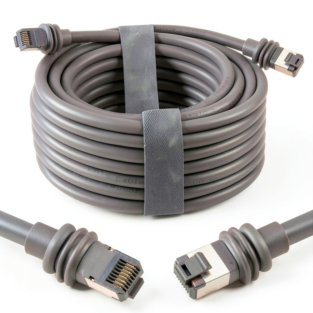 Installing Starlink Ethernet Cable MOOKEERF Cat6 30FT Outdoor on a wooden desk