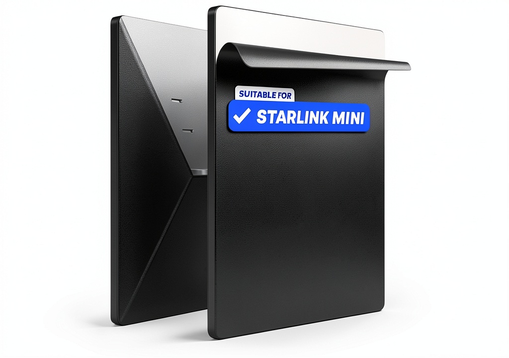 Starlink Mini case installed on a rooftop antenna