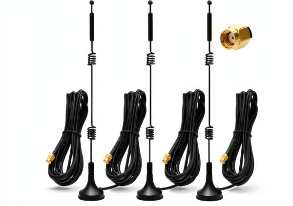 Bingfu 9dBi Omni RP‑SMA Male WiFi Antenna 4‑Pack 5.8GHz Dual Band-0