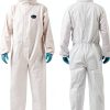 Vicogard Microporous Coveralls with Hood and Elastic Cuffs White-0