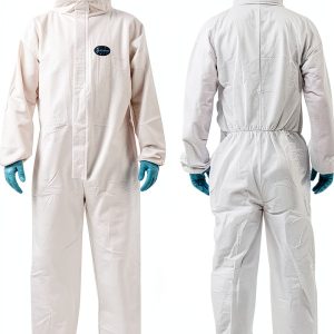 Vicogard Microporous Coveralls with Hood and Elastic Cuffs White-0