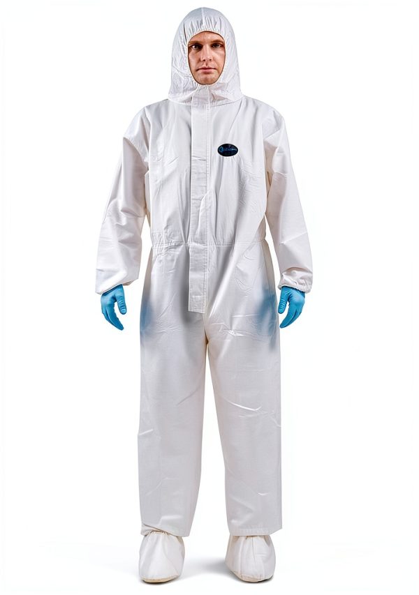 Vicogard Microporous Coveralls with Hood and Elastic Cuffs White-1