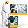 Disposable Coveralls, Protective Suit with Elastic Cuffs, Hood, Zip Front Opening for Spray Paint Chemical Industrial-4