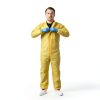 Tiger Tough Yellow Hazmat Suit Disposable - Chemical Protective Coveralls with Hood, PPE Paint Suit, Cleaning Jumpsuit-5
