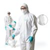 Disposable Coveralls, Protective Suit with Elastic Cuffs, Hood, Zip Front Opening for Spray Paint Chemical Industrial-2