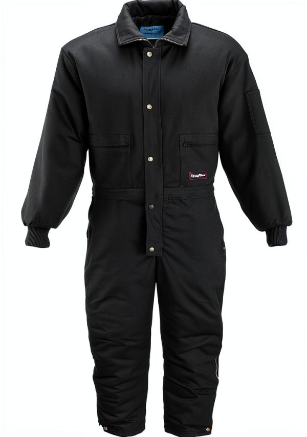 RefrigiWear ComfortGuard Coveralls – Insulated Black Denim Workwear-0