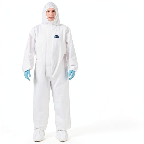 Vicogard Microporous Coveralls with Hood and Elastic Cuffs White-2