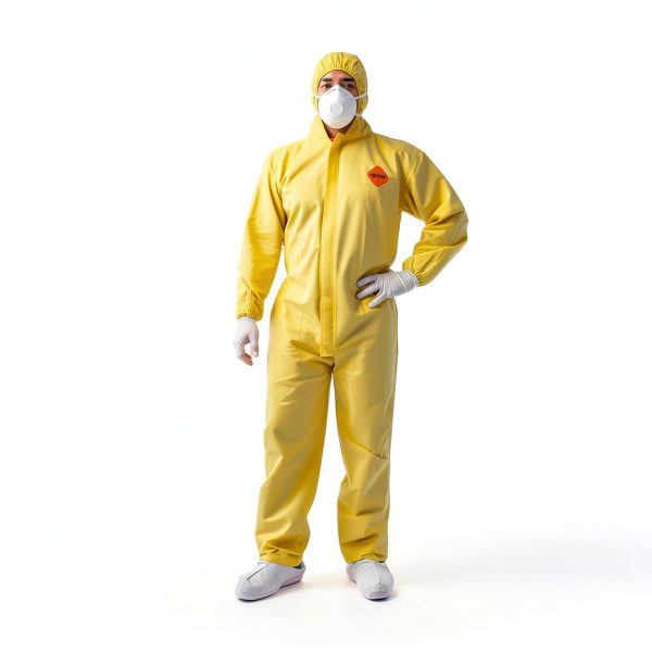 Tiger Tough Yellow Hazmat Suit Disposable - Chemical Protective Coveralls with Hood, PPE Paint Suit, Cleaning Jumpsuit-6