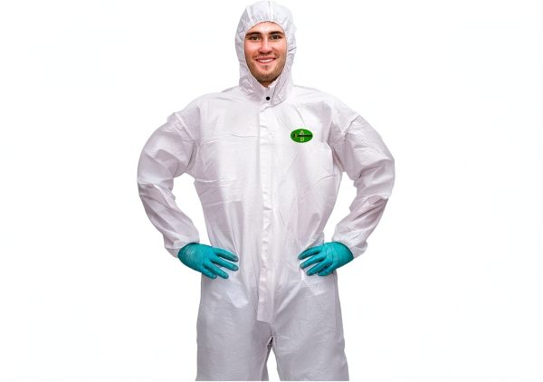 Disposable Coveralls, Protective Suit with Elastic Cuffs, Hood, Zip Front Opening for Spray Paint Chemical Industrial-1