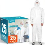 Hazmat Suits 25PACK Disposable Coveralls by FURWEY Waterproof XL-0