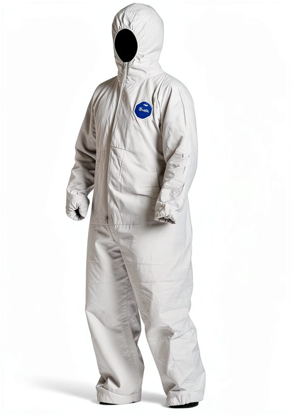 DuPont Tyvek 400 TY127S Disposable Protective Coverall with Respirator-Fit Hood and Elastic Cuff, White-2
