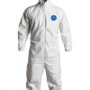 DuPont Tyvek 400 TY127S Disposable Protective Coverall with Respirator-Fit Hood and Elastic Cuff, White-0