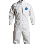 DuPont Tyvek 400 TY127S Disposable Protective Coverall with Respirator-Fit Hood and Elastic Cuff, White-0