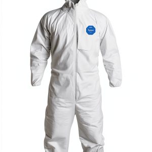 DuPont Tyvek 400 TY127S Disposable Protective Coverall with Respirator-Fit Hood and Elastic Cuff, White-0