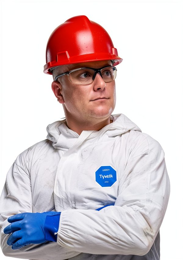 DuPont Tyvek 400 TY127S Disposable Protective Coverall with Respirator-Fit Hood and Elastic Cuff, White-3